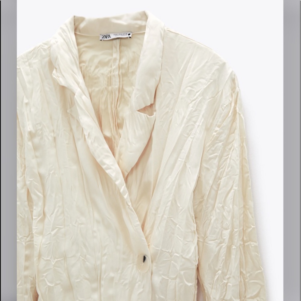 Zara wrinkled satin effect jacket/shirt - Picture 3 of 5